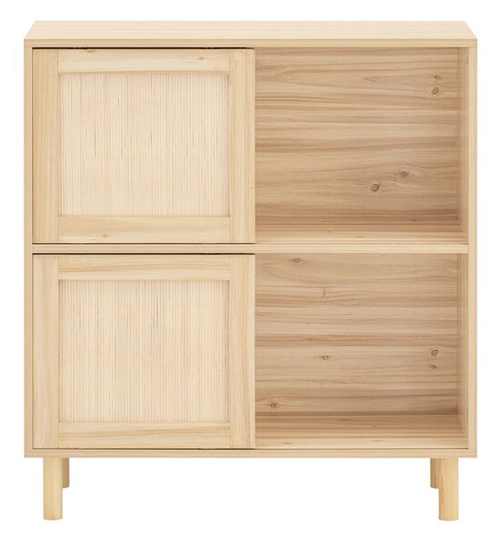 Sobuy Fsb87-N Sideboard S Posuvnými Dveřmi Kuchyňská Skříň Odkládací Skříňka Nízká Komoda Přírodní
