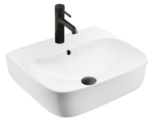 Ksuro 107 umyvadlo 50x44.5 cm obdélníkový na pult bílá lesk 21002000