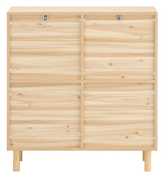 Sobuy Fsb87-N Sideboard S Posuvnými Dveřmi Kuchyňská Skříň Odkládací Skříňka Nízká Komoda Přírodní