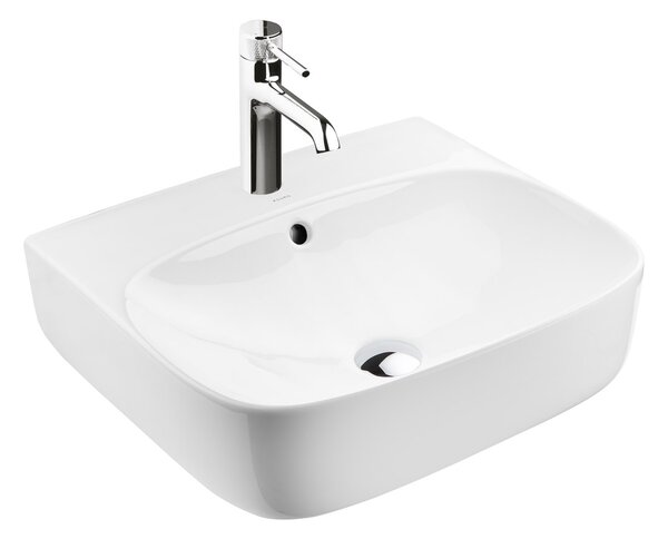 Ksuro 107 umyvadlo 50x44.5 cm obdélníkový na pult bílá lesk 21002000