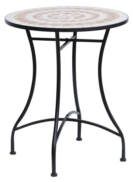 Outsunny Zahradní Stůl Ø60 x H71cm, Voděodolný Patio Stůl z Kovového Materiálu, Exteriérový Jídelní Stůl, Stůl na Piknik, Kulatý Patio Stůl pro Zahrad