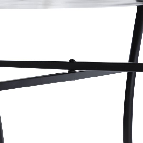 Outsunny Zahradní Stůl Ø60 x H71cm, Voděodolný Patio Stůl z Kovového Materiálu, Exteriérový Jídelní Stůl, Stůl na Piknik, Kulatý Patio Stůl pro Zahrad