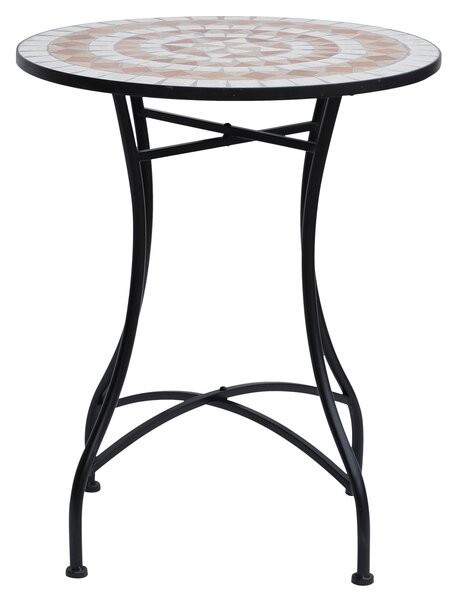 Outsunny Zahradní Stůl Ø60 x H71cm, Voděodolný Patio Stůl z Kovového Materiálu, Exteriérový Jídelní Stůl, Stůl na Piknik, Kulatý Patio Stůl pro Zahrad
