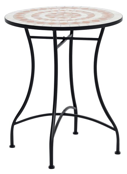 Outsunny Zahradní Stůl Ø60 x H71cm, Voděodolný Patio Stůl z Kovového Materiálu, Exteriérový Jídelní Stůl, Stůl na Piknik, Kulatý Patio Stůl pro Zahrad