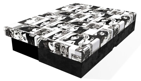 Rozkládací pohovka Karin Comix Black and White pružinová