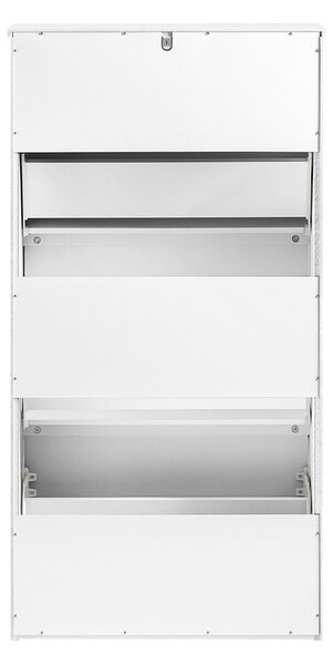 Sobuy Fsr165-H-W Vyklápěcí Botník Se 3 Výklopnými Přihrádkami Sklápěč Bot Komoda Na Boty Bílá 61 X 120 X 26 Cm