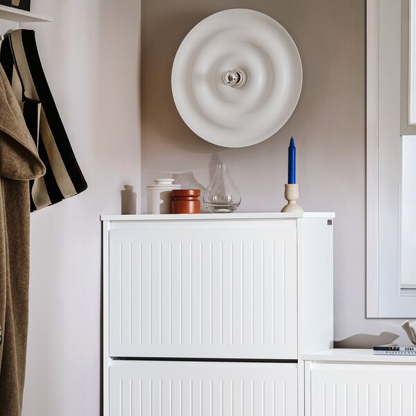 Sobuy Fsr165-H-W Vyklápěcí Botník Se 3 Výklopnými Přihrádkami Sklápěč Bot Komoda Na Boty Bílá 61 X 120 X 26 Cm