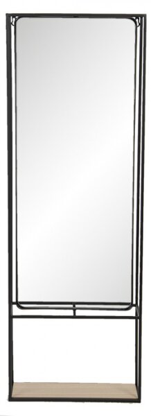 Zrcadlo v kovovém rámu s policí Greet – 40x15x115 cm