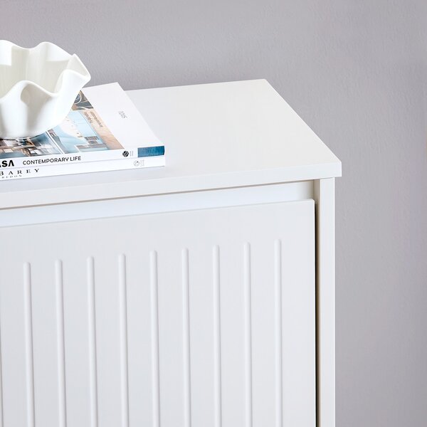 Sobuy Fsr165-H-W Vyklápěcí Botník Se 3 Výklopnými Přihrádkami Sklápěč Bot Komoda Na Boty Bílá 61 X 120 X 26 Cm