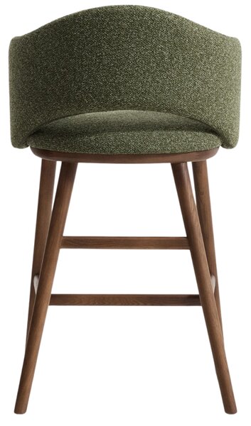 Kave Home Zelená čalouněná barová židle Maina 66 cm