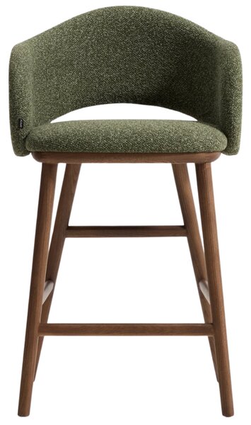 Kave Home Zelená čalouněná barová židle Maina 66 cm