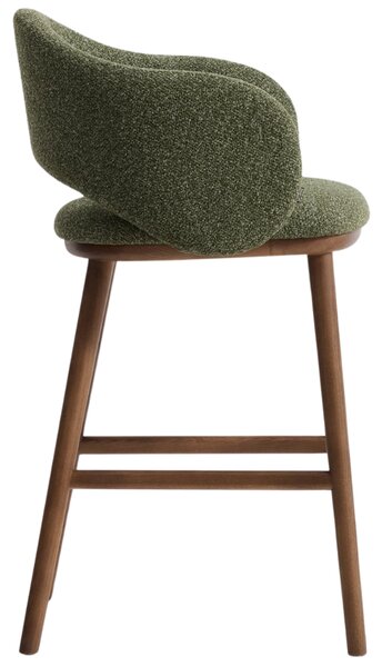 Kave Home Zelená čalouněná barová židle Maina 66 cm