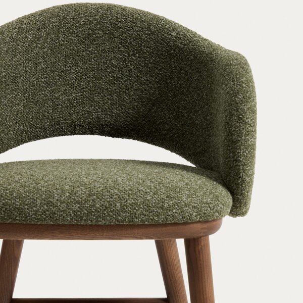 Kave Home Zelená čalouněná barová židle Maina 66 cm