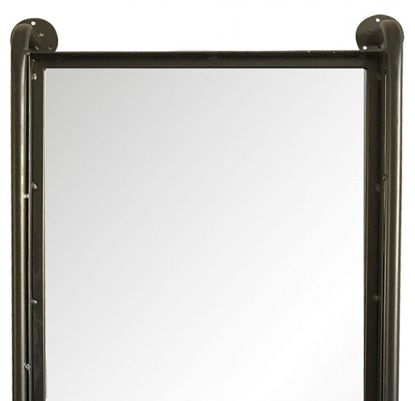 Nástěnné zrcadlo v kovovém rámu s policemi Teunis – 48x10x124 cm