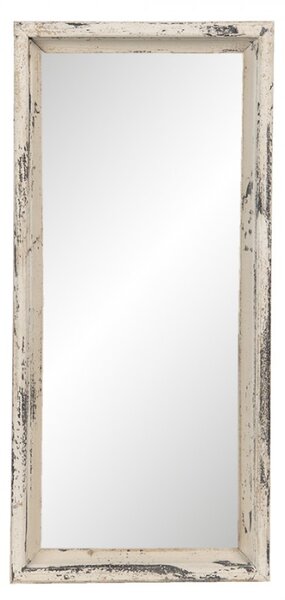 Vintage zrcadlo v bílém rámu s patinou Sylvere – 26x4x57 cm