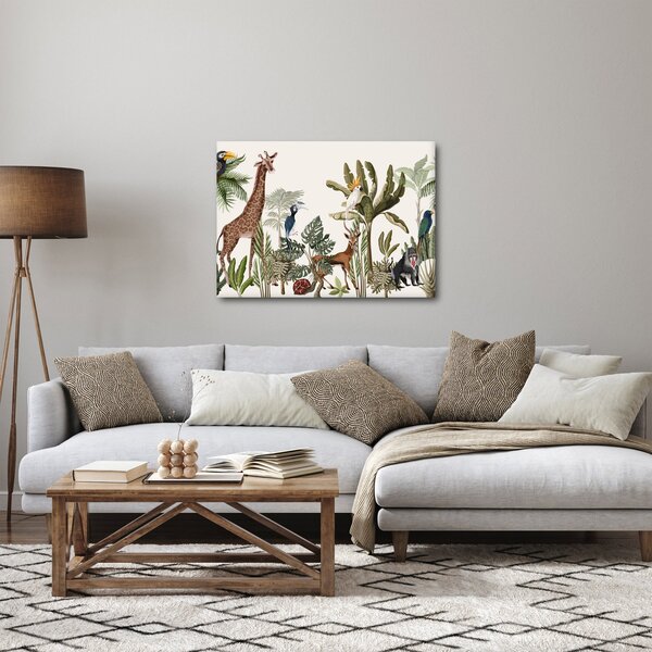 Obraz - Džungle plná zvířátek (70x50 cm)