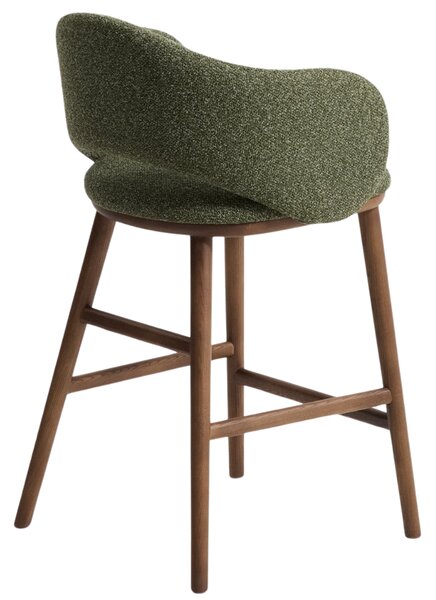 Kave Home Zelená čalouněná barová židle Maina 66 cm