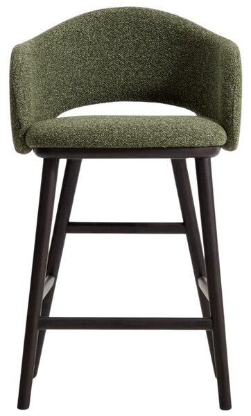Kave Home Zelená čalouněná barová židle Maina 66 cm