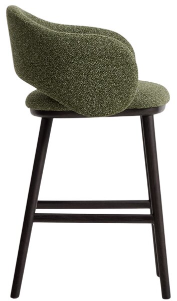 Kave Home Zelená čalouněná barová židle Maina 66 cm