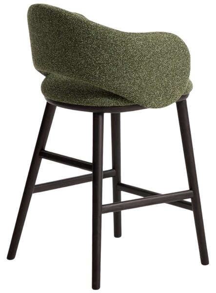 Kave Home Zelená čalouněná barová židle Maina 66 cm