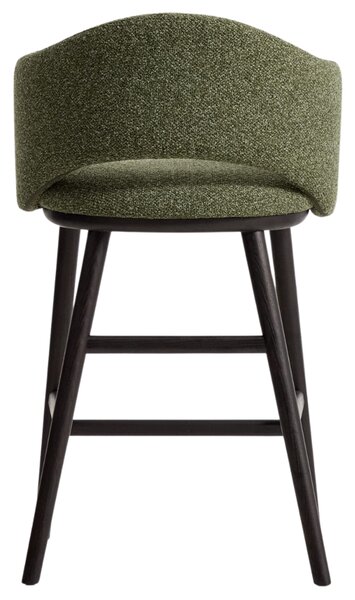 Kave Home Zelená čalouněná barová židle Maina 66 cm