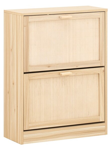 Sobuy Fsr160-N Výklopný Botník Se 2 Klapkami Úzký Botník Komoda Na Boty Přírodní 60X80X24 Cm