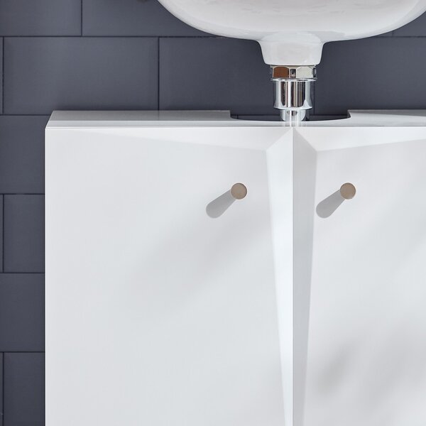 Sobuy Bzr92-W Skříňka Pod Umyvadlo Umyvadlová Skříňka Koupelnová Skříňka Koupelnový Nábytek Bílá 60X60X30Cm