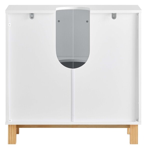 Sobuy Bzr92-W Skříňka Pod Umyvadlo Umyvadlová Skříňka Koupelnová Skříňka Koupelnový Nábytek Bílá 60X60X30Cm