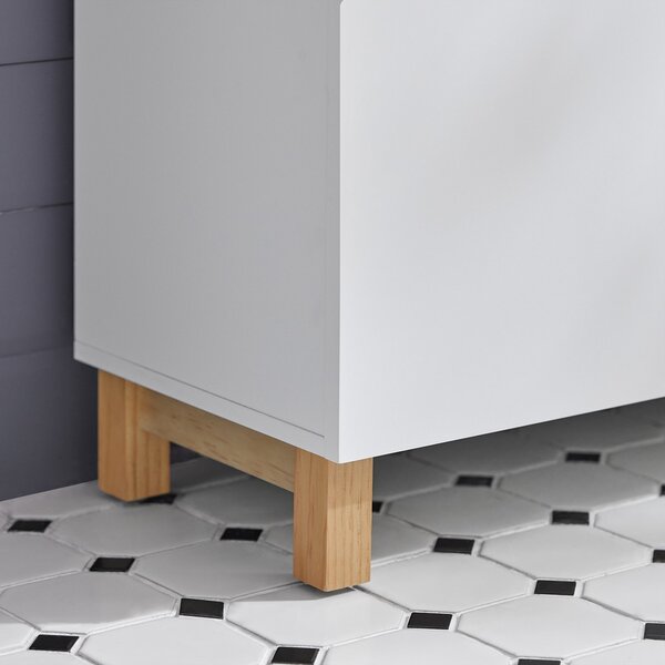 Sobuy Bzr92-W Skříňka Pod Umyvadlo Umyvadlová Skříňka Koupelnová Skříňka Koupelnový Nábytek Bílá 60X60X30Cm