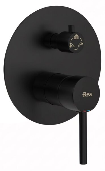 Rea Lungo - podomítkový vanový set se sprchou + box P6300 - komplet sada, černá, REA-P4112