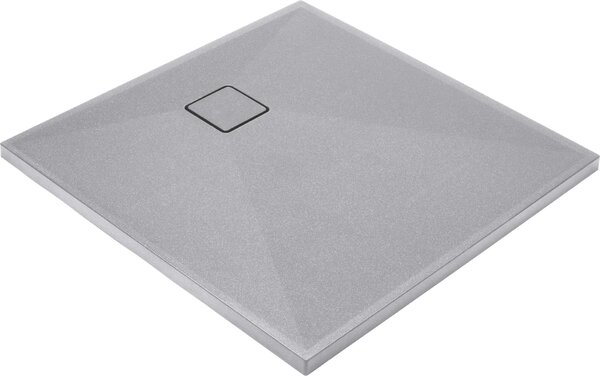 Deante Correo, čtvercová granitová sprchová vanička 90x90x3, 5 cm, šedá, KQR_S41B