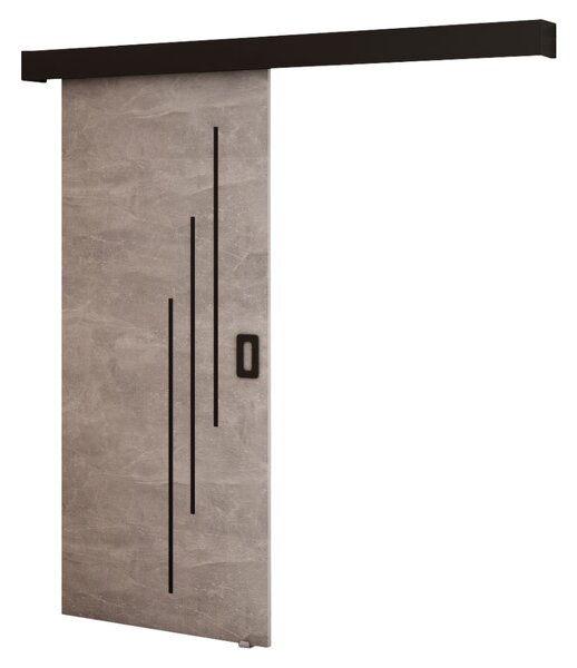 KONDELA Posuvné dveře, beton/černá/černá, BERI 90 6