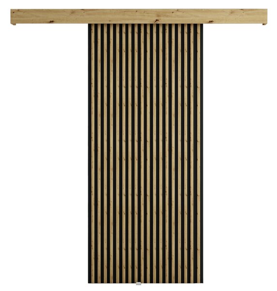 KONDELA Posuvné dveře, černá/dub artisan, MODEN 90 1