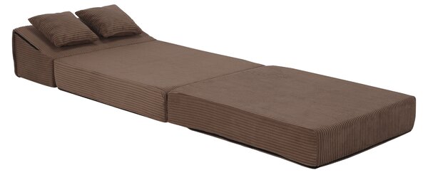 KONDELA Skládací matrace/křeslo, 2v1, světle hnědá, PELOS