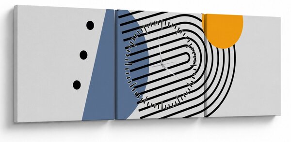 Obraz - Minimalistická abstrakce N⁰2 (s hodinami) (90x30 cm)