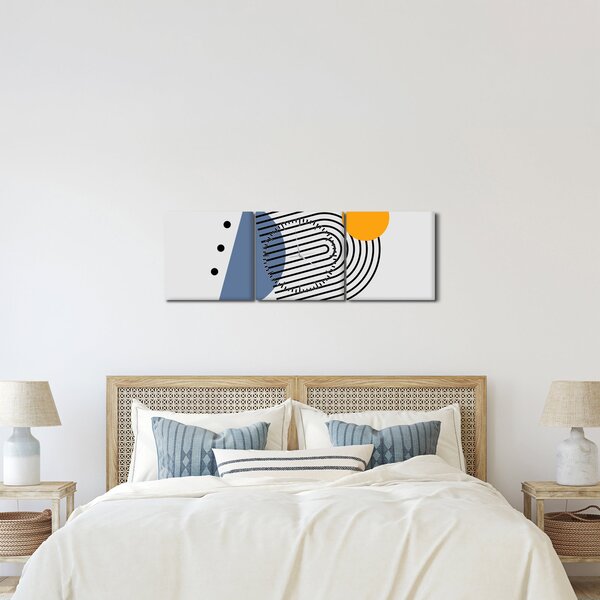 Obraz - Minimalistická abstrakce N⁰2 (s hodinami) (90x30 cm)