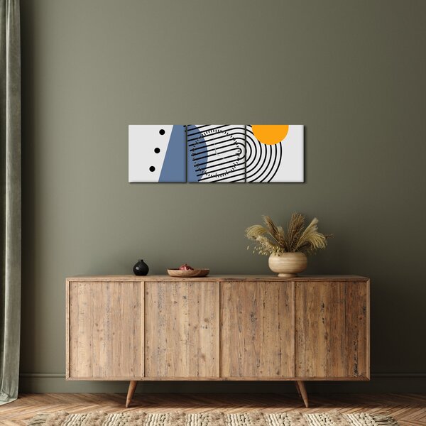 Obraz - Minimalistická abstrakce N⁰2 (s hodinami) (90x30 cm)