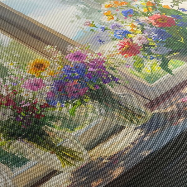 Obraz - Kytice u okna (125x70 cm)