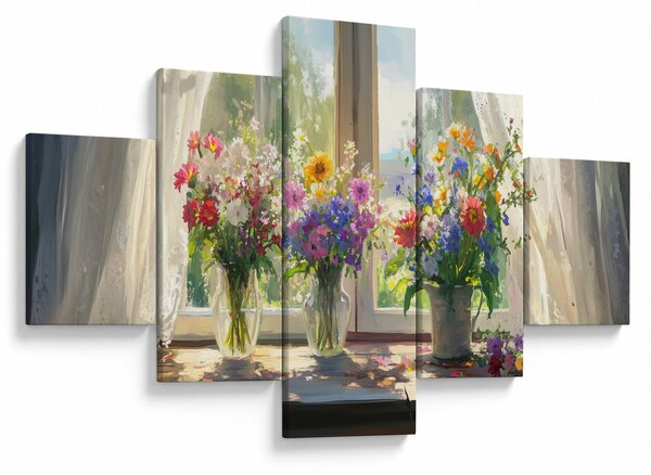 Obraz - Kytice u okna (125x70 cm)