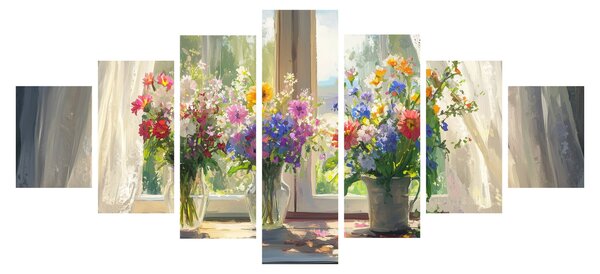 Obraz - Kytice u okna (210x100 cm)