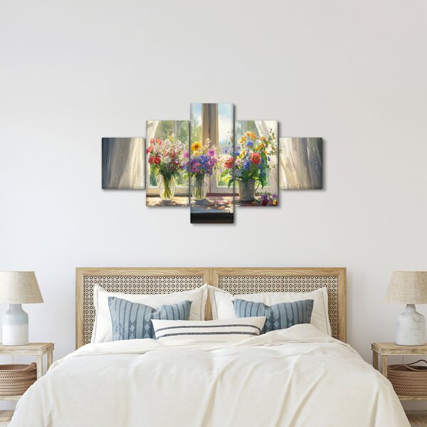 Obraz - Kytice u okna (125x70 cm)