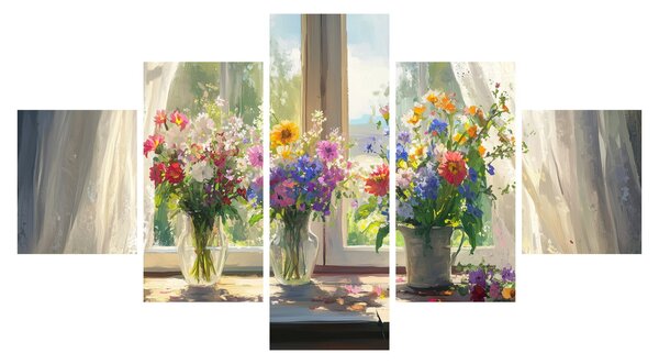 Obraz - Kytice u okna (125x70 cm)