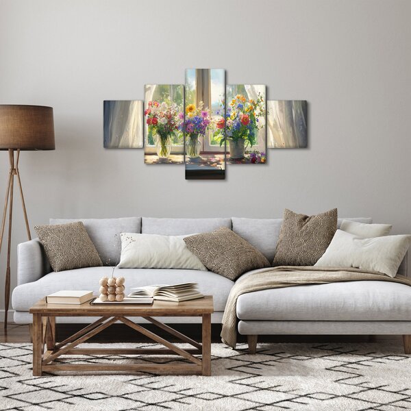 Obraz - Kytice u okna (125x70 cm)