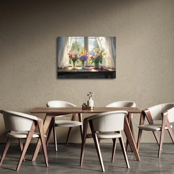 Obraz - Kytice u okna (70x50 cm)