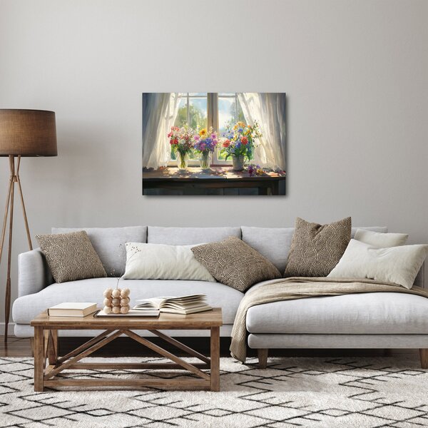 Obraz - Kytice u okna (70x50 cm)