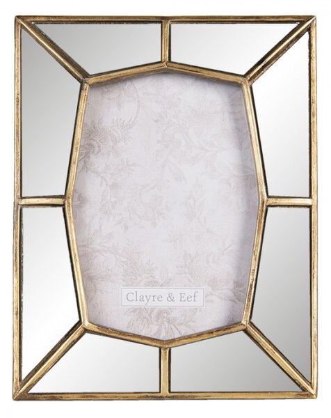 Fotorámeček se zrcadlovým okrajem se zlatým lemováním – 13x18 cm
