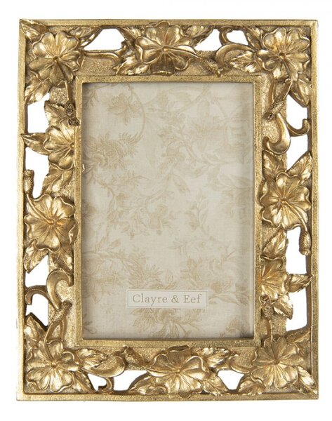 Rámeček na fotografie se zlatými květinovými ornamenty – 10x15 cm