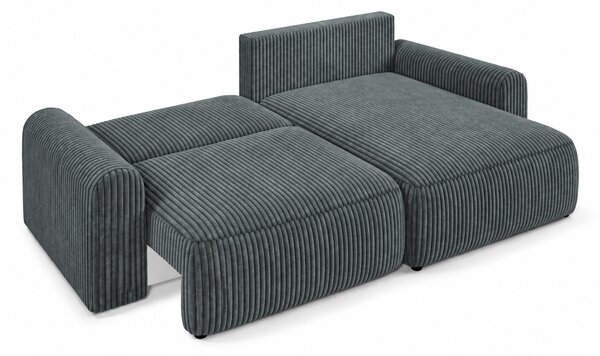 Rozkládací oboustranná sedací souprava do L NORDEN TILIA 250x140 cm, šedomodrá