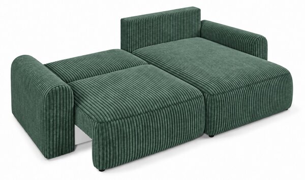 Rozkládací oboustranná sedací souprava do L NORDEN TILIA 250x140 cm, zelená