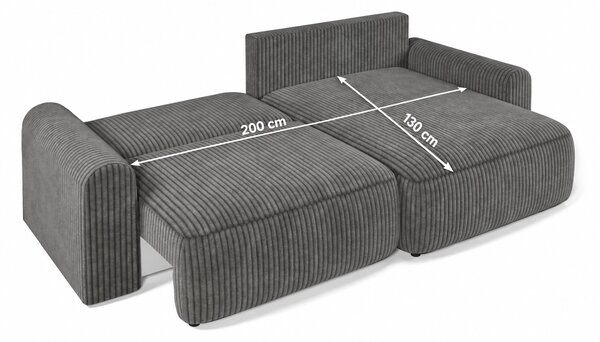 Rozkládací oboustranná sedací souprava do L NORDEN TILIA 250x140 cm, terakotová